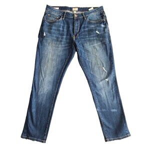 Weatherproof Jeans Men's W36xL30 Vintage Slim Straight Dark Blue Distressed